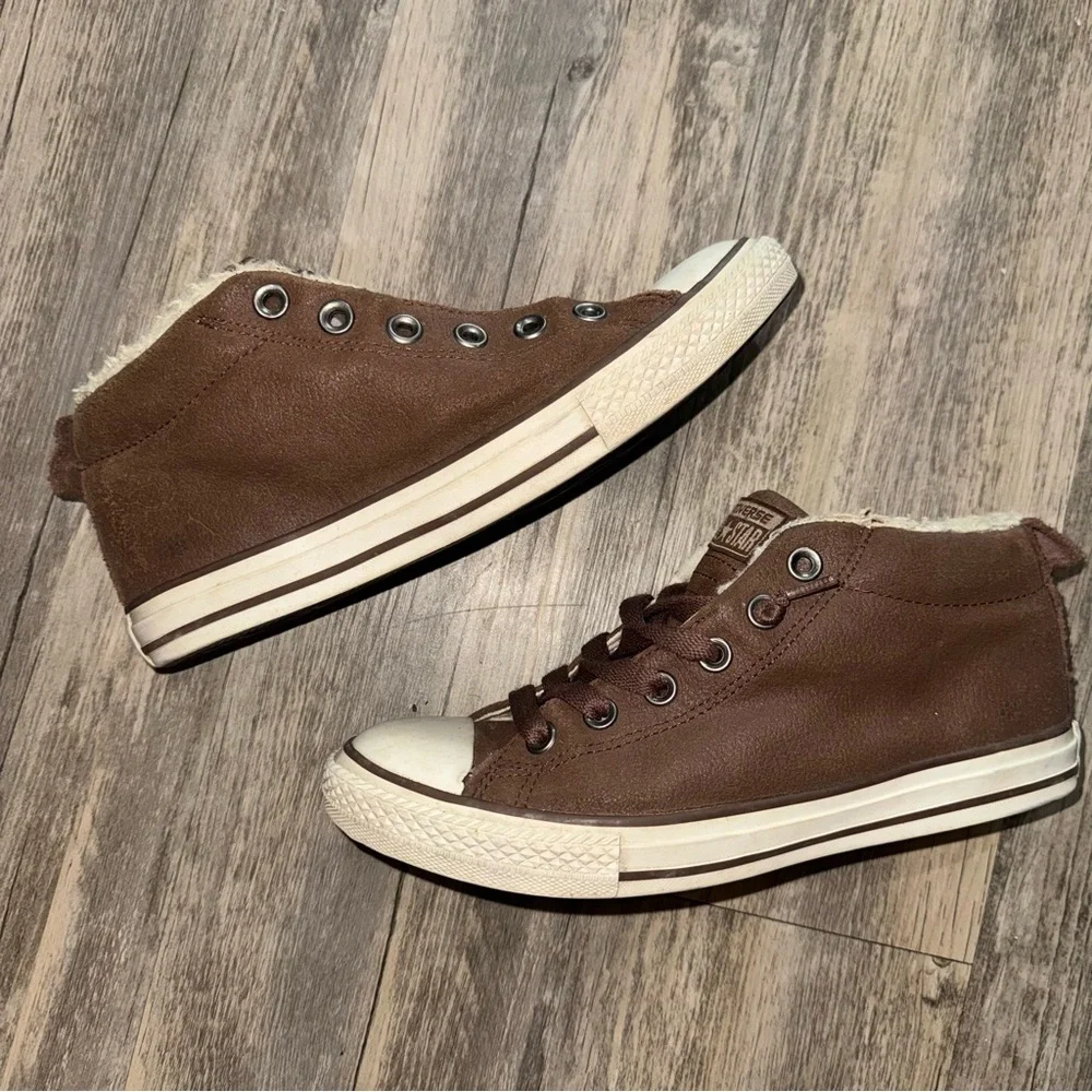 Converse Brown Leather Sneakers